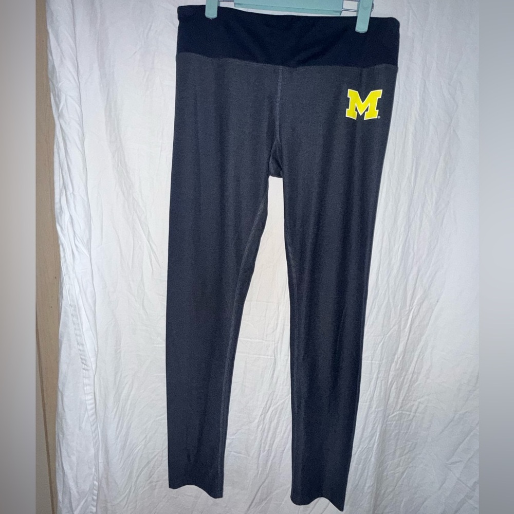 University of Michigan Charcoal Leggings with Yellow Accent M size Large
